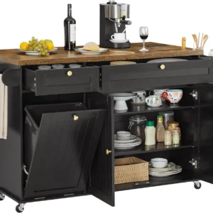 60" Rolling Mobile Kitchen Island