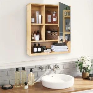 Wall Medicine Cabinet 5 Open Storage Shelf
