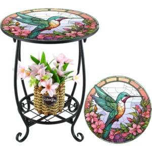 Small Round Mosaic Outdoor Side Table