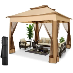 Pop Up Gazebo One-Push Canopy w/Mosquito Nettings