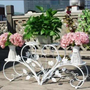 2PCS Sturdy Plant Stand in Black or White