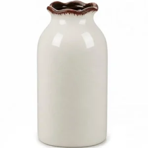 White Ceramic Crackle Floral Vase