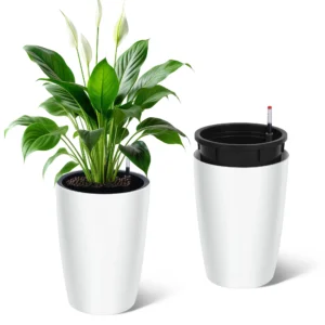 16 Inch Tall Self Watering Planters Set Of 2
