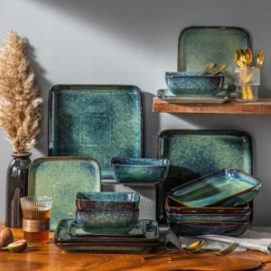 Green Square 16 Piece Kitchen Dinnerware